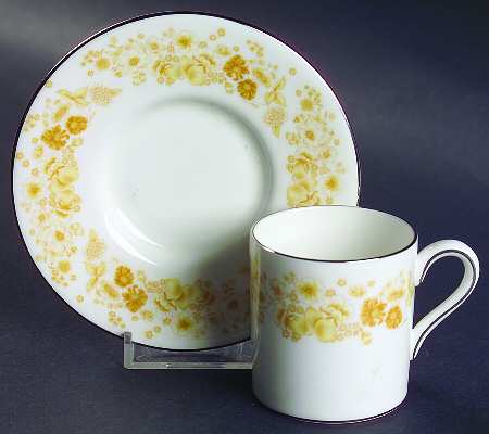 Mimosa Bond Shape Demitasse Cup and Saucer Set