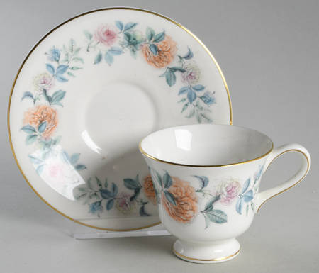 Mist Rose Footed Demitasse Cup & Saucer Set