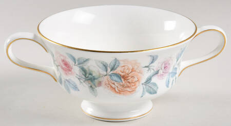 Mist Rose Footed Cream Soup Bowl