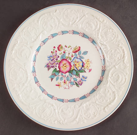 Morning Glory (Blue Trim) Luncheon Plate