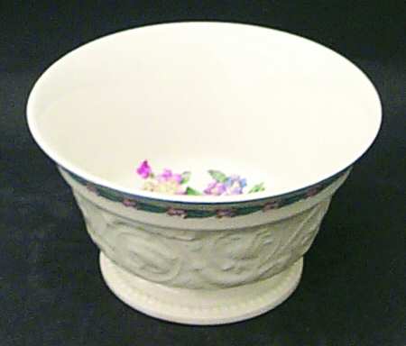 Morning Glory (Blue Trim) Cranberry Bowl