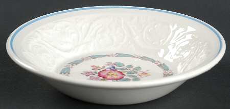 Morning Glory (Blue Trim) Fruit/Dessert (Sauce) Bowl