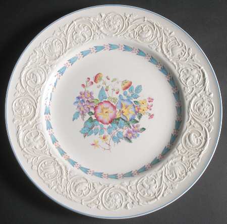 Morning Glory (Blue Trim) 13" Chop Plate (Round Platter)