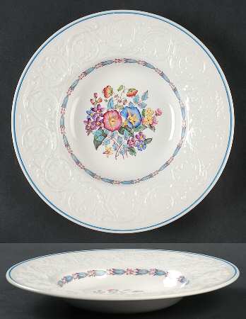 Morning Glory (Blue Trim) Rim Soup Bowl