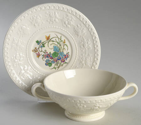 Montreal Footed Cream Soup Bowl & Saucer Set