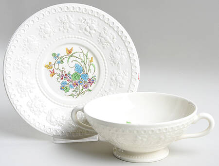Montreal Footed Cream Soup Bowl & Saucer Set