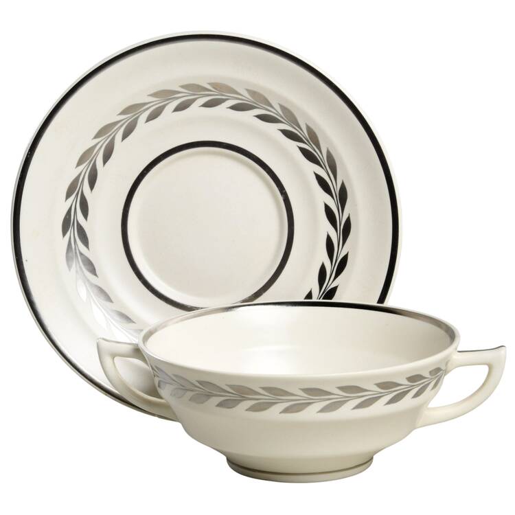 Moonstone Flat Cream Soup Bowl & Saucer Set