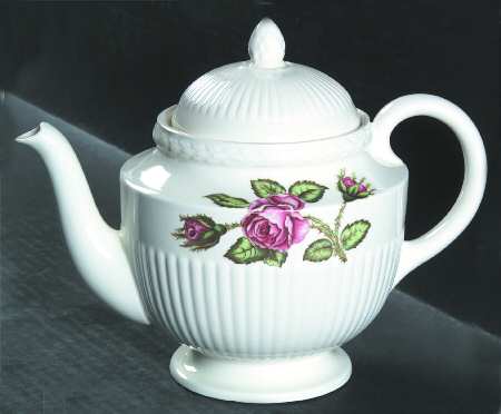 Moss Rose (Older, Brown Backstamp) Teapot & Lid