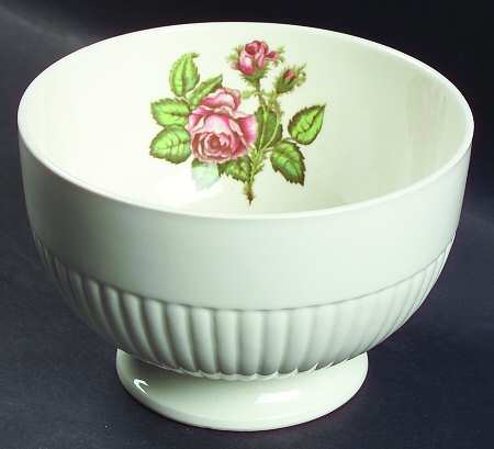 Moss Rose (Older, Brown Backstamp) Cranberry Bowl