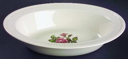 Moss Rose (Older, Brown Backstamp) 10" Oval Vegetable Bowl