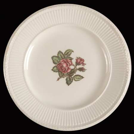 Moss Rose (Older, Brown Backstamp) Dessert/Pie Plate