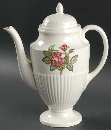 Moss Rose (Older, Brown Backstamp) Mini Coffee Pot & Lid