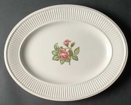 Moss Rose (Older, Brown Backstamp) 14" Oval Serving Platter