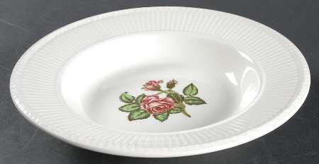 Moss Rose (Older, Brown Backstamp) Rim Soup Bowl