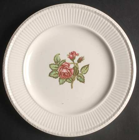 Moss Rose (Older, Brown Backstamp) Salad Plate