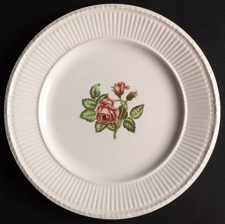 Moss Rose (Older, Brown Backstamp) Luncheon Plate