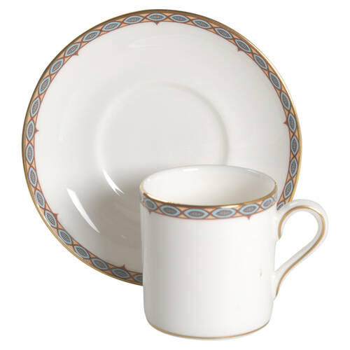 Moresque Bond Shape Demitasse Cup and Saucer Set