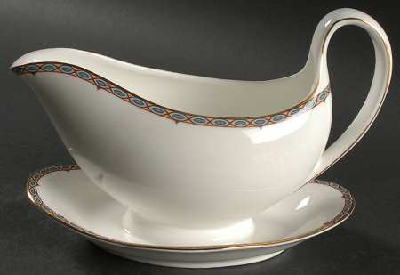 Moresque Gravy Boat with Attached Underplate