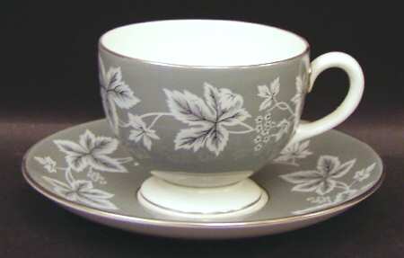 Moselle Gray Footed Cup & Saucer Set