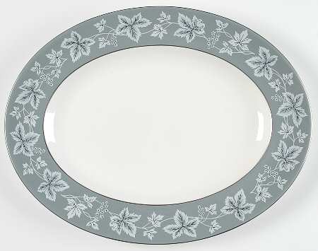 Moselle Gray 13" Oval Serving Platter