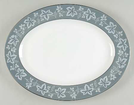 Moselle Gray 15" Oval Serving Platter