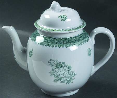 Mount Vernon Green Teapot & Lid