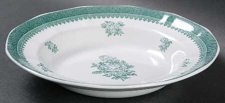 Mount Vernon Green Rim Soup Bowl