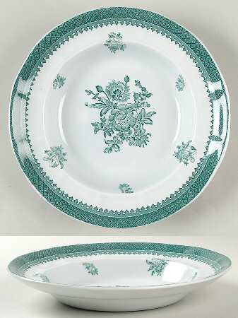 Mount Vernon Green Large Rim Soup Bowl