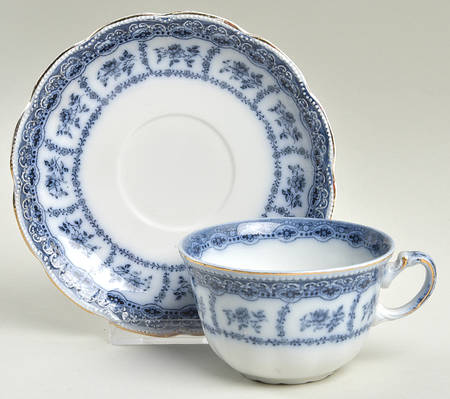 Muriel (Gold Trim) Flat Cup & Saucer Set