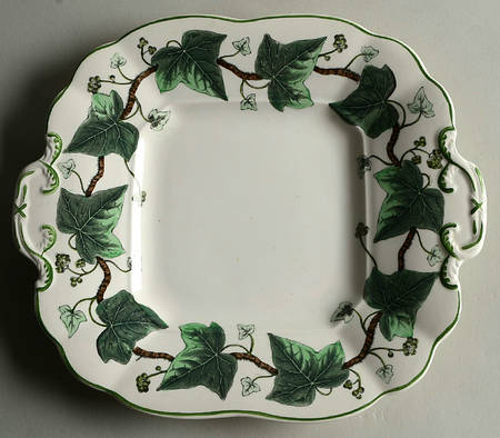 Napoleon Ivy Green (Queen's Ware) Square Handled Cake Plate