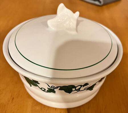 Napoleon Ivy Green (Queen's Ware) Butter Box & Lid