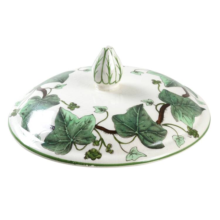 Napoleon Ivy Green (Queen's Ware) Lid for Sauce Boat with Attached Underplate
