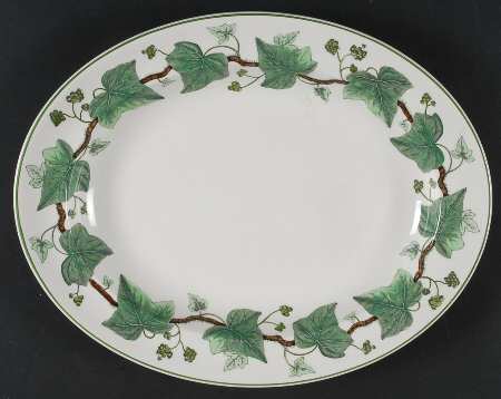 Napoleon Ivy Green (Queen's Ware) 13" Oval Serving Platter