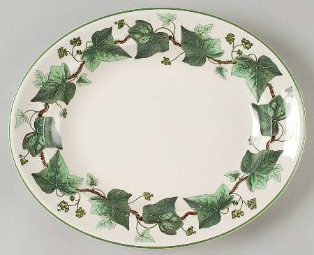 Napoleon Ivy Green (Queen's Ware) 11" Oval Serving Platter