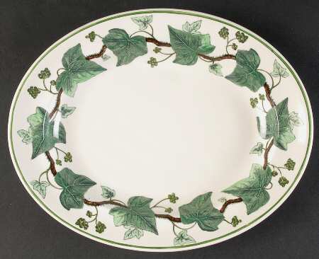 Napoleon Ivy Green (Queen's Ware) 10" Oval Serving Platter