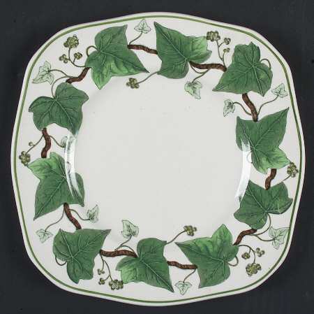 Napoleon Ivy Green (Queen's Ware) Square Luncheon Plate