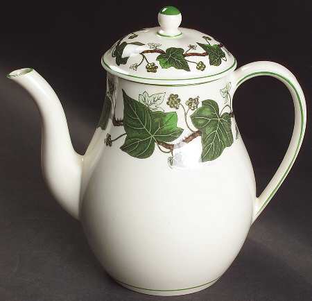Napoleon Ivy Green (Queen's Ware) Coffee Pot & Lid