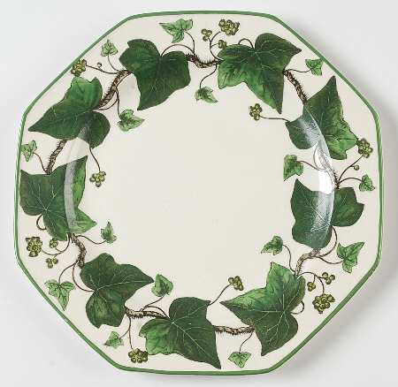 Napoleon Ivy Green (Queen's Ware) Octagonal Salad Plate