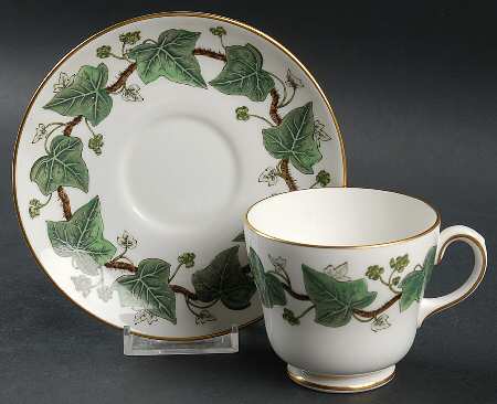 Napoleon Ivy Green (Bone China) Footed Cup & Saucer Set