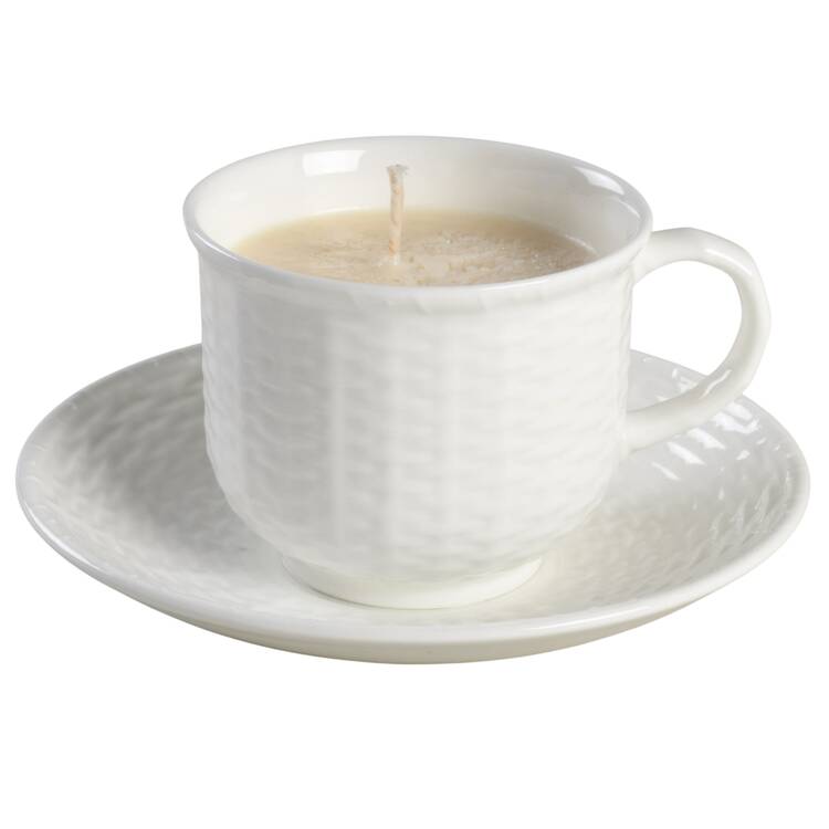 Nantucket Scented Cup & Saucer Candle-Vanilla  HC