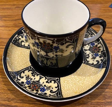 Nanette Black Flat Demitasse Cup & Saucer Set