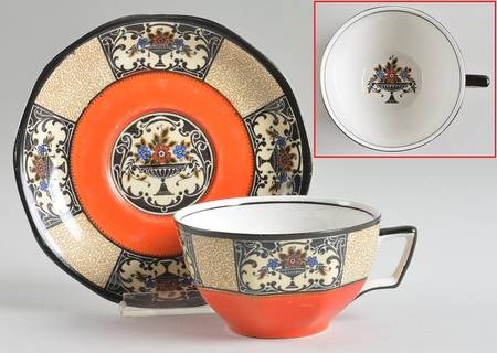 Nanette Red Flat Cup & Saucer Set