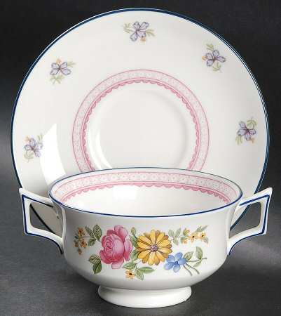 Naomi Footed Cream Soup Bowl & Saucer Set
