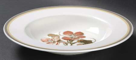 Nasturium (Bone) Rim Soup Bowl