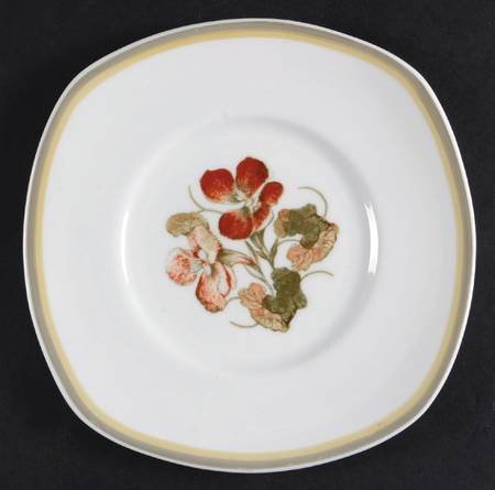 Nasturium (Bone) Square Luncheon Plate