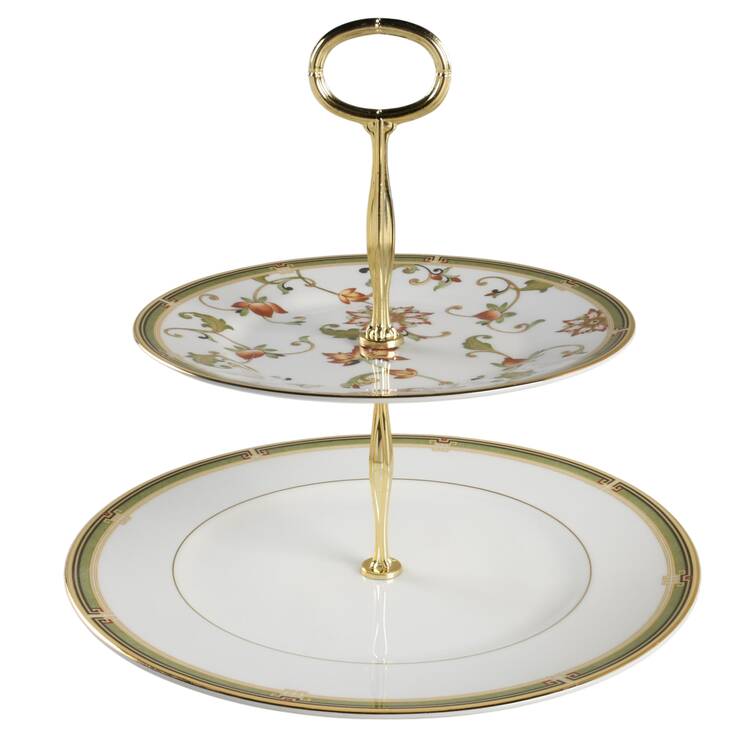 Oberon 6 5/8"-10"  2 Tiered Serving Tray (Dp, Sp) HC