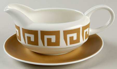 Old Gold Keystone Gravy Boat & Underplate