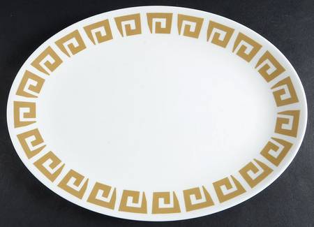 Old Gold Keystone 14" Oval Serving Platter