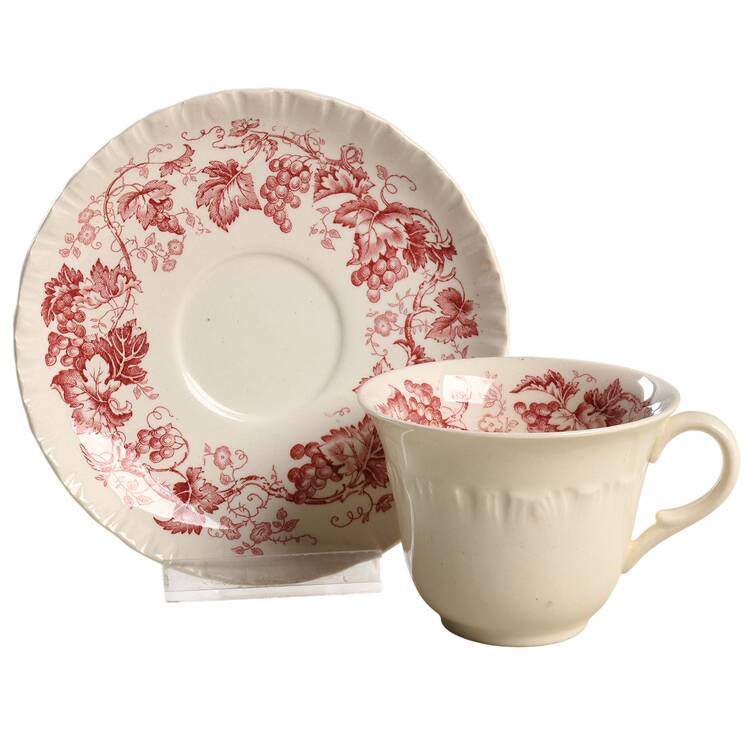 Old Vine Crimson Flat Demitasse Cup & Saucer Set