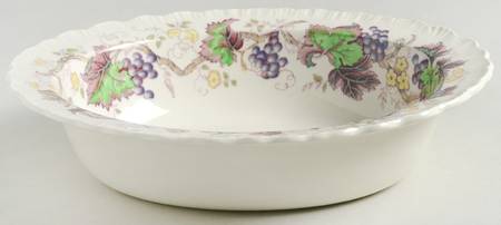 Old Vine Purple Multicolor 9" Oval Vegetable Bowl